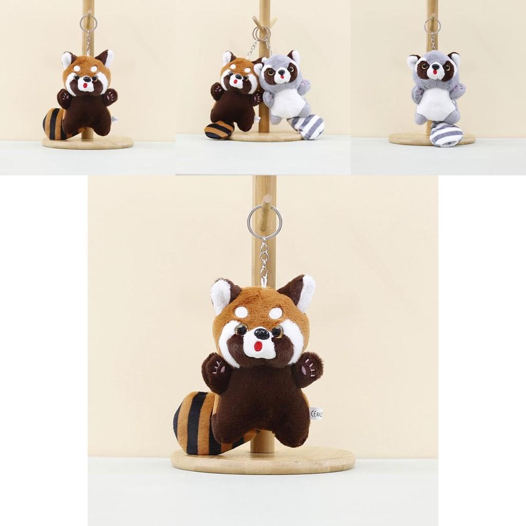 Cute Soft Raccoon Plush Toy Keychain Fluffy Panda Figure For Kids And Adults