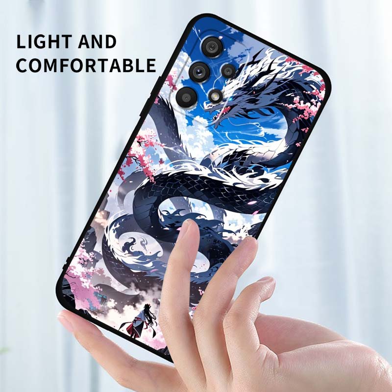 Anime Dragon Design Phone Case For Samsung A41 A35 A34 A33 A32 A25 A24 A23 A21s A06 A05 A04 A03 Note 10 20 Ultra 5G Black