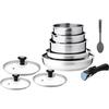 Induction Cookware Set - - AM4485 - Stainless Steel - 10 Pieces - Removable Handle - All Hobs Including Induction