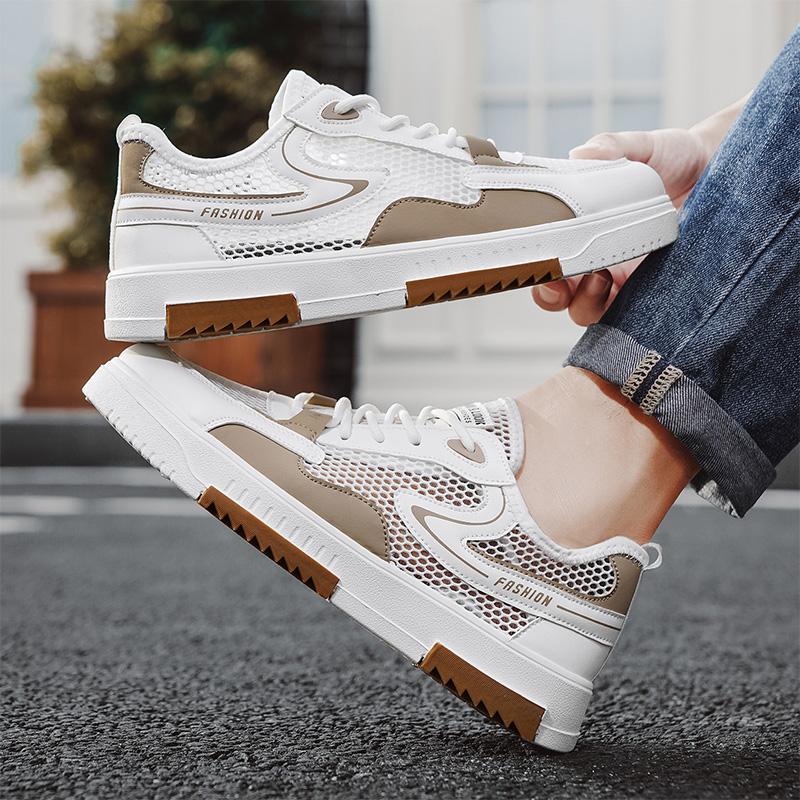 Herren Sommer Neuheit Nischendesign Mesh atmungsaktiv vielseitige Sport-Freizeitschuhe für Teenager Low-Top weich besohlte Board-Schuhe