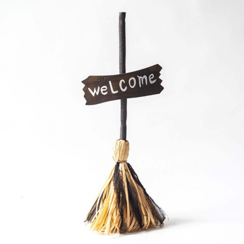 Electric Halloween Witch Broom Luminescence Spooky Sound Dancing Witch's Broom Haunted House Props Haunted Dancing Broom