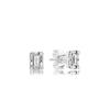 1 Pair 925 Sterling Silver Earrings Rose Gold Crown Square Shape Zircon Cz Earrings For Women Fashion Wedding Party Jewelry Gift