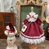 HAMRETHYPPZ 14 16 13 BJD Ball-Jointed Doll Dress Doll Costume Maid Outfit Ball-Jointed Doll Dress-Up Retro and Elegant Marron Red Lolita Dress Set