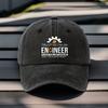 Woven Fabric1pc Baseball Cap Funny Engineer Hat with Trust Me Iaposm an Engineer Slogan Dark BlueContrast Text