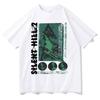 Silent Hill 2 Pyramid Head Survival Horror Game Graphic T-Shirt Retro Japanese Text White Unisex Oversized T-shirt