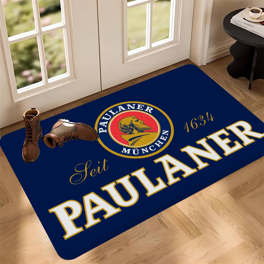 German Beer Paulaner Entrance Door Mat Washable Non-Slip Living Room Sofa Chairs Area Mat Kitchen Welcome Doormat