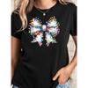 Summer Christmas Printed Women's Loose Casual Round Neck Pure Cotton Short Sleeved T-Shirts Women’s
