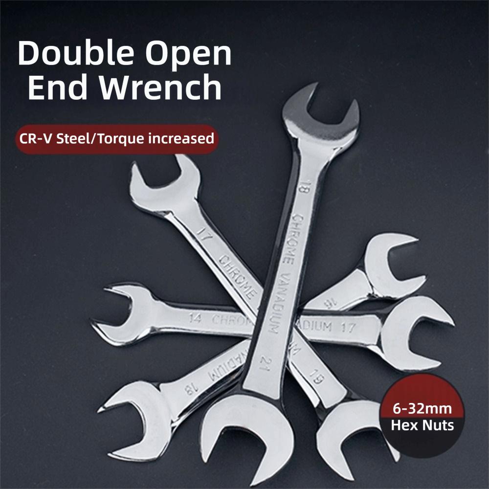 New 6-32mm Open End Wrench Dual Head CR-V Combination Wrench Set Hex Nuts Hex Spanner Wrench