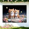 Orange Kittens Tapestry, Cute Cat Background Cloth, Home Decor
