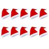 Klassische Weihnachtsmannmütze, Unisex-Weihnachtsmütze für Erwachsene und Kinder, Bequeme weiche rot-weiße Mütze, Einheitsgröße, Feiertagsparty-Dekorationen