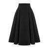 Women Skirt Elastic High Waist A-Line Midi Skirt Contrast Color Plaid Print
