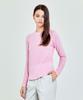 DEPASION See-Through Round Long Sleeve T-Shirt (Pink)