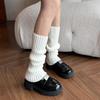 Verdickte weiße gestrickte JK-Socken: Warme Lolita Beinstulpen für Damen für Herbst & Frühling