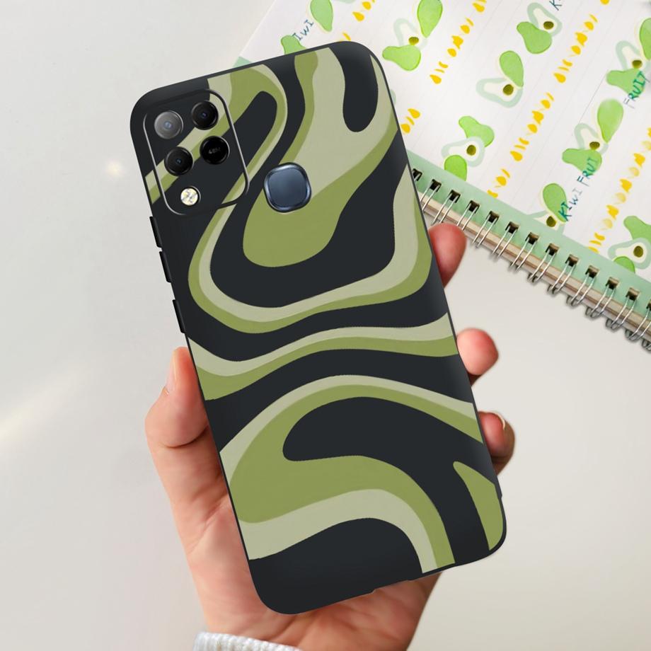 For Infinix Hot 11 G37 4G Case Cover Soft TPU Black Silicone Funda for Infinix Hot11 G37 Infinix X689F Fashion Pattern Bumper