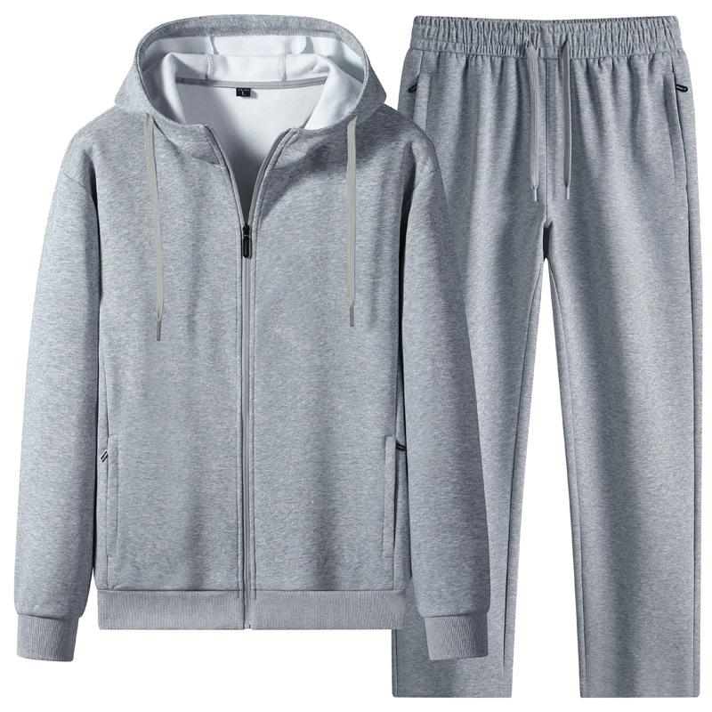 Men's Plus Size Stand Collar Velvet Thickened Autumn/Winter Sports Suit
