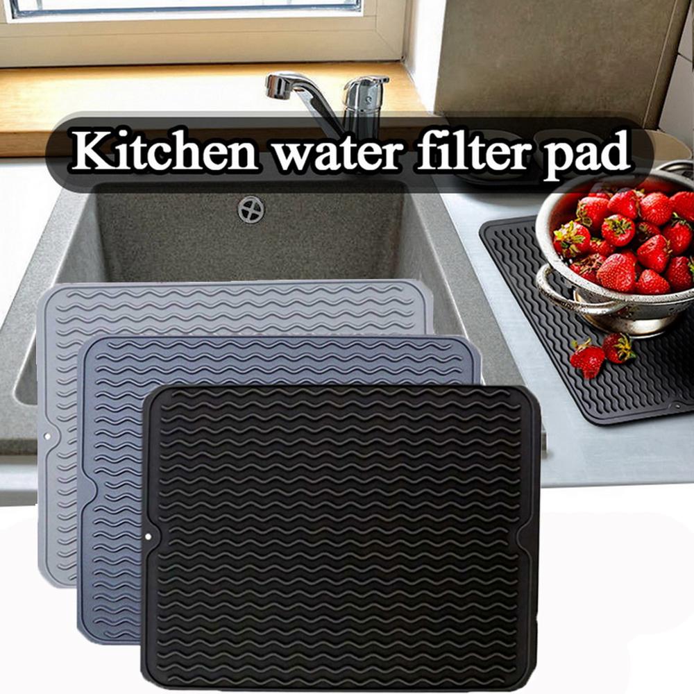Resistant Wave Draining Pad Non-slip Table Mat Heat Insulation Pad Silicone Drying Mat Placemat