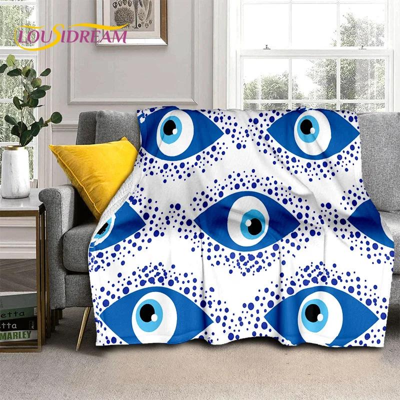 3D Evil Eye Turkey Blue Nazar Eye of Horus Soft Flannel Blankets,Throw Blanket Comfortable Blanket for Picnic Beds Sofa Bedroom