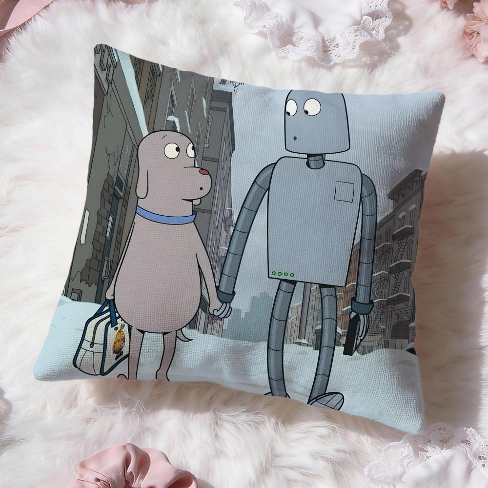 Funny Cartoon Robot Dreams Cushion Cover Premium Comfort Reversible Pillow Cove -Two In One Design for Any Room & Car Interior
