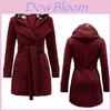Elegant Women's Overcoat Long Jacket Warm Winter Outwear With Hooded Parka Design