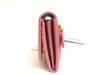 Authentic PRADA Pink and Gray Deer Leather Bifold Long Flap Wallet #a636  Open Box