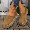 Fashion Suede Casual Single Shoes for Women Spring Fashion Slip On Flats Shoes Ladies Slip-on Thick Sole Non Slip Walking Shoe
