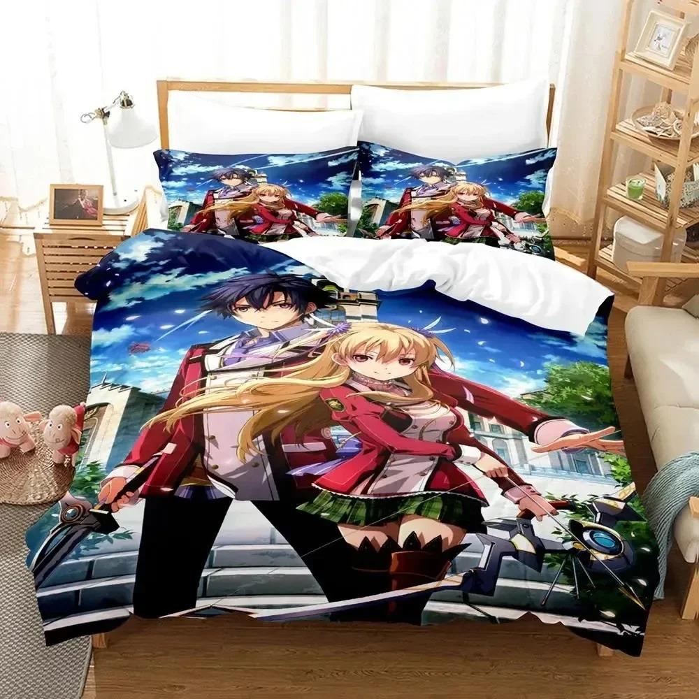 Anime Legend of Heroes Bedding Set Duvet Cover Bed Set Quilt Cover Pillowcase Comforter King Queen Size Boys Adult Bedding Set
