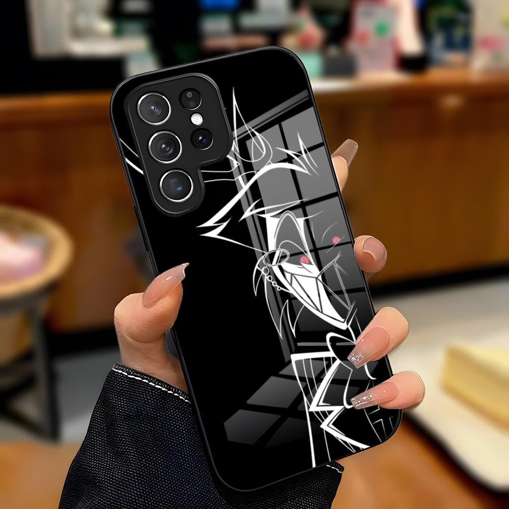 H-Hazbin Hotel Phone Case For Samsung A25 A13 A33 5G A54 A36 A35 A56 A52 A14 Shockproof Glass Cover