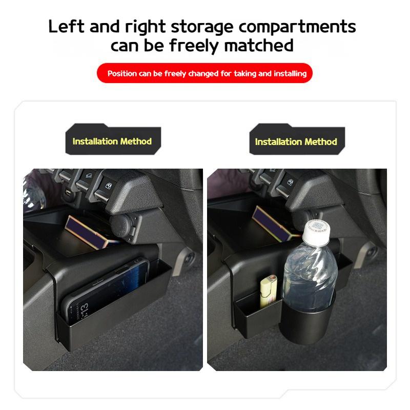 Pour les modèles Suzuki Jimny JB74/JC74 2019-2025 Boîte de rangement spécialisée pour voiture Arrêt de rangement Porte-gobelet d'eau Accessoires intérieurs