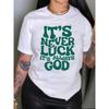 T-shirt Imprimé Lettres, Manches Courtes Col Rond Haut Décontracté pour l'Été et le Printemps, Haut pour Femme