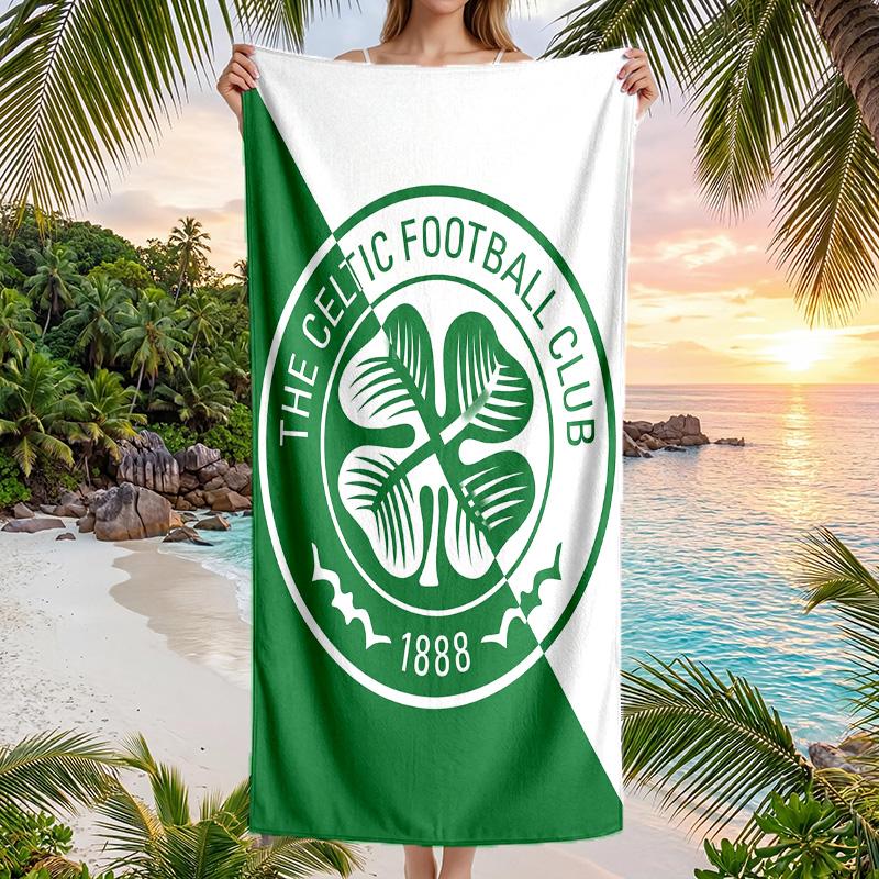 Celtic FC-tryck Snabbtorkande Strandhandduk Mikrofiber Absorberande Bärbar Resehandduk för Simning