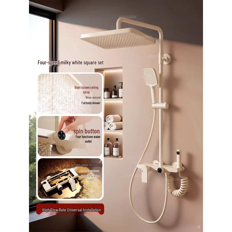 Piano Key Shower Head Set: High-Pressure, Temperature-Stable for Home Bath