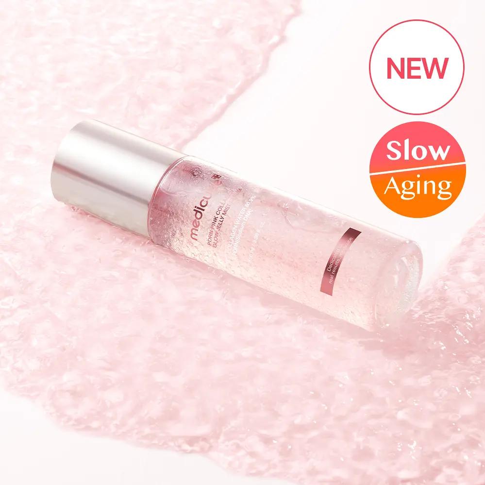 Medicube Névoa de Gelatina Glow Rosa com PDRN e Colágeno 100ml – Cuidado Glow, Suporte de Colágeno, Coreano