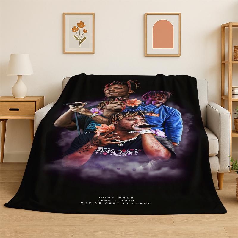 Retro Juice WRLD 999 Legende Rapper Star Flanelldecke Weiche Warme Überwurfdecke für Schlafzimmer Wohnzimmer Bett Reise Camping