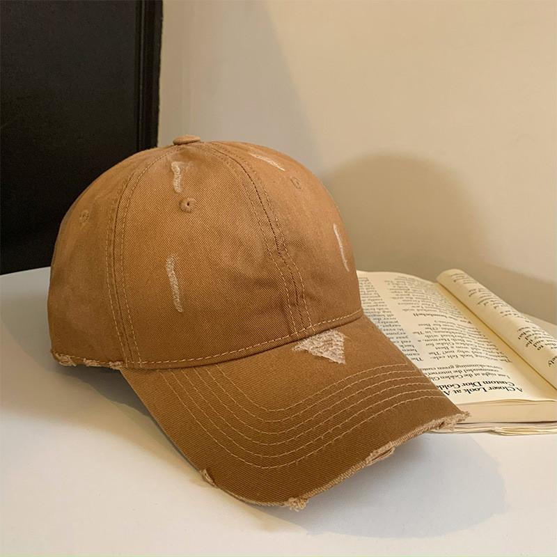 Vintage Cotton Baseball Cap With Wide Brim For Sun Protection And Casual Style