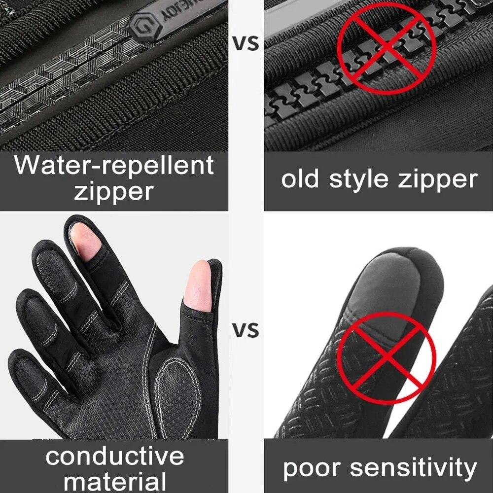 Waterproof Winter Fishing Gloves 2 Finger Flip Windproof Winter Outdoor Mountain Glove Women Men Gloves Velvet Warm Protection Fish Angling Gloves