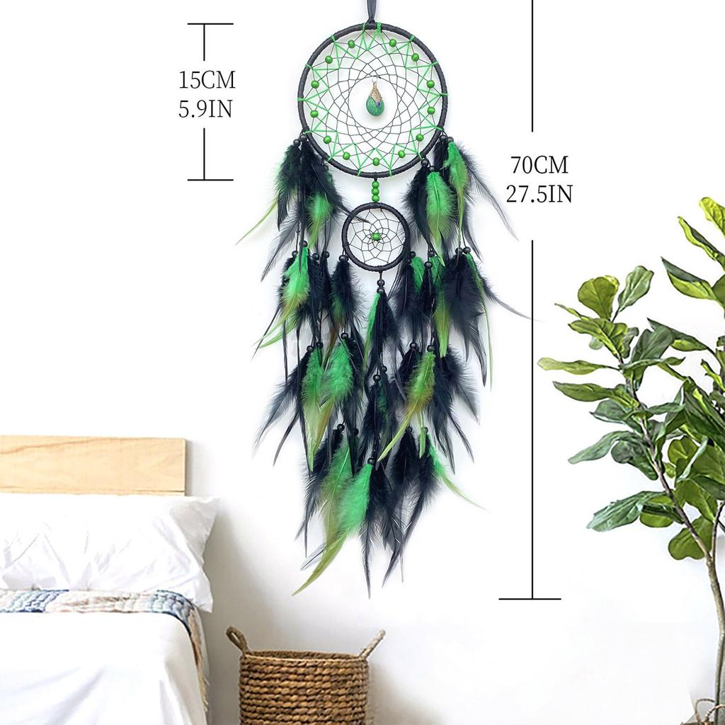 Dream Catchers for Bedroom Boho Dream Catcher Wall Decor Crystal Wood Beads Hanging Ornament Home Decorations Gift
