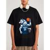 Wit T-shirt Wolves Basketbalteam 21 Nummer Grafische Print voor Sportfans Casual Kleding