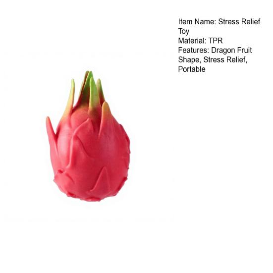1/2Pcs Simulation Dragon Fruit Squeeze Toy Stress Relief Dragonfruit Squeeze Sensory Toy Soft Stretchy Fruit Shape Home Office Desk Toy