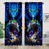 3D Sacred Blue Dragon Curtains Wild Wolf Curtains 2pcs Kid's Room Bedroom Curtains Living Room Kicthen Door Balcony Home Decor