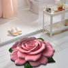 Plush Floral Floor Mat Absorbent Diatomaceous Earth Floor Rug Non-Slip 3D Visual Flower