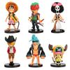 6 шт. Аніме «One Piece» Сувенір Персонажі Луффі Солон Ручна робота ПВХ Модель Милий Орнамент Дитяча Іграшка Подарунок на День Народження Різдво