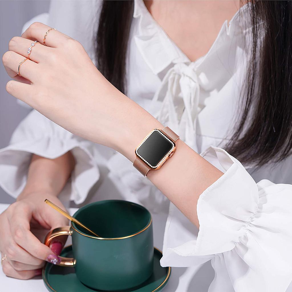 Glas+Hoesje Voor Apple Watch series 9 8 SE 7 6 5 4 3 bumper Apple watch Cse 44mm 40mm 45mm 41mm iWatch 42mm 38mm Accessoires