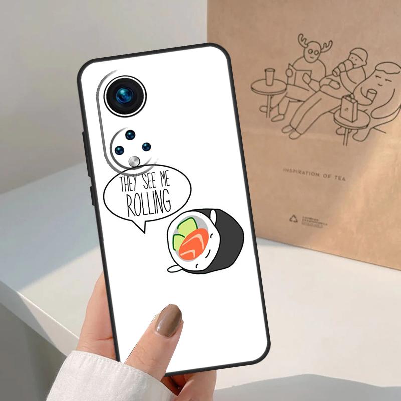 Sushi Food For Huawei P20 P30 P40 P60 Pro P Smart Nova 9 5T Honor 70 90 50 Magic5 Lite X7a X9a X8a Case