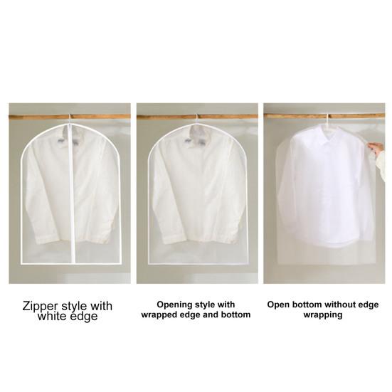 Clothing Dust Cover Transparent with Hanging Hook Zipper Closure Moisture-proof Dustproof Large Capacity Hat Scarf Coat Storage Bag Protector Bag
