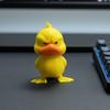 Stress Relief Desktop Toy 3D Printed Yellow Duck Figurine, Funny Statue with Vivid Expressions, Trendy Collection Cute Miniature Ornaments for