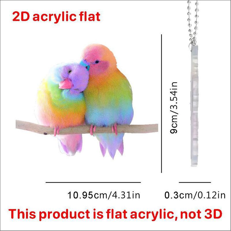 Pendant Colorful Couple Bird Hanging Decoration Car Rearview Mirror Decoration Gift Backpack Keychain Decoration