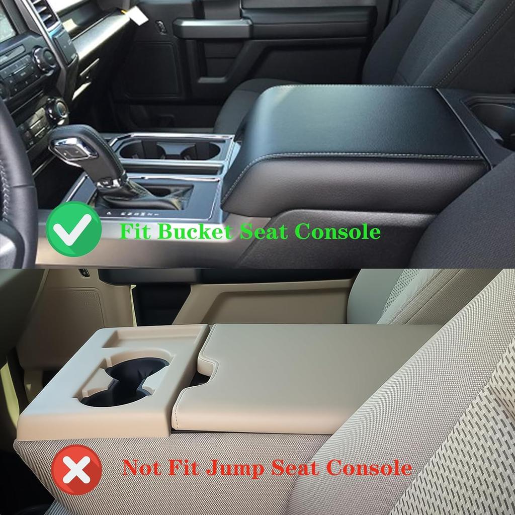Κάλυμμα Κεντρικής Κονσόλας Ταιριάζει σε Ford F150 2015-2020, F250 F350 F450 2017-2022 και Expedition 2018-2023 Δερμάτινο Προστατευτικό Κάλυμμα Κουτιού Υποβραχιονίου Κουτί Υποβραχιονίου