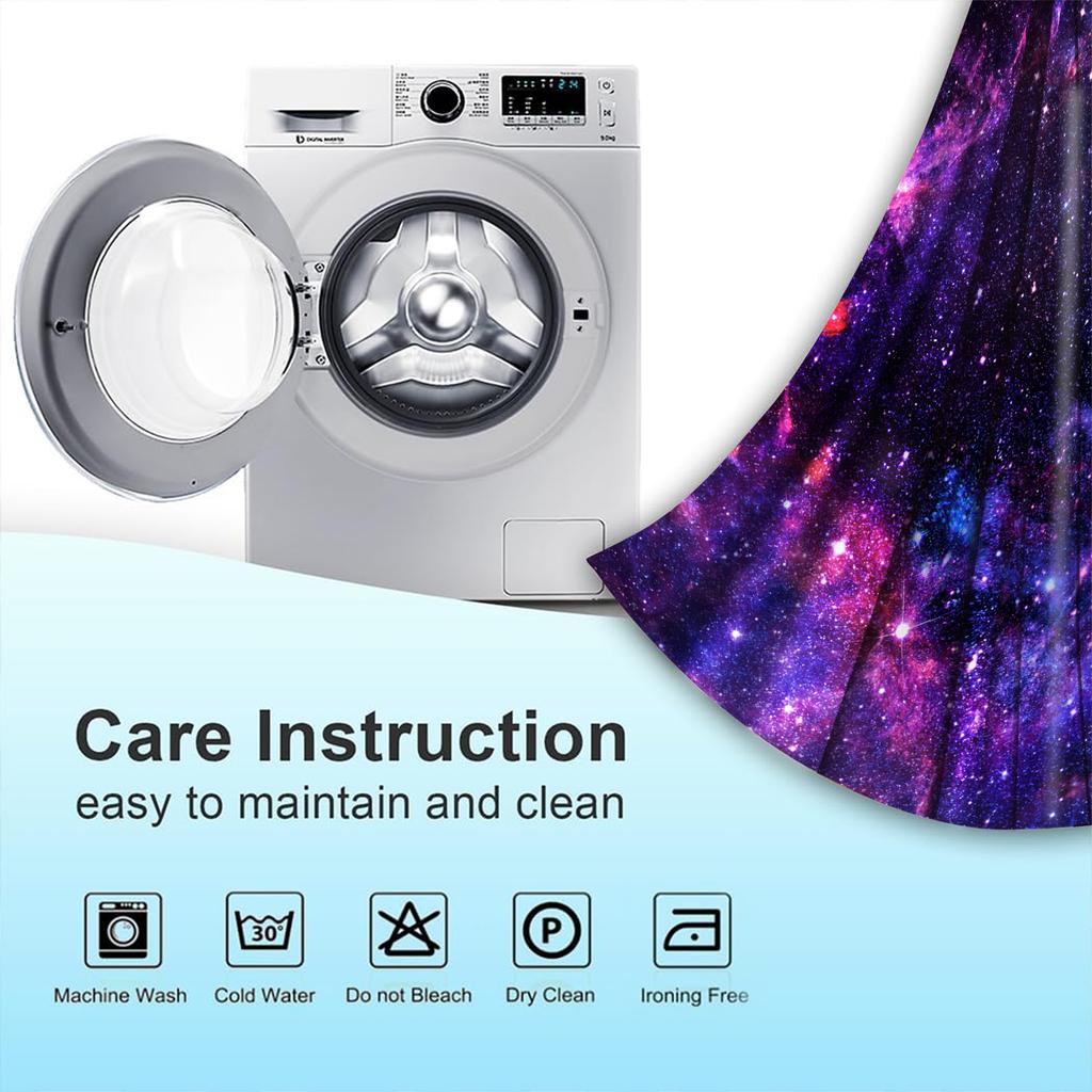 Galaxy Universe Curtains Cosmic Starry Sky Theme Window Curtain Living Room Space Exploration Darkening Drapes Made Of Polyester Decor