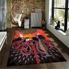 "Viking Warrior Design Carpet with Helmet, Ravens, Red Hair, Nordic Art" Suitable for Use As an Anti-slip for Living Room Bedroom Sofas