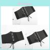 Retro Fashion Womens Elastic Leather Waist Belt With Button Closure For Elegant Dress Accessory